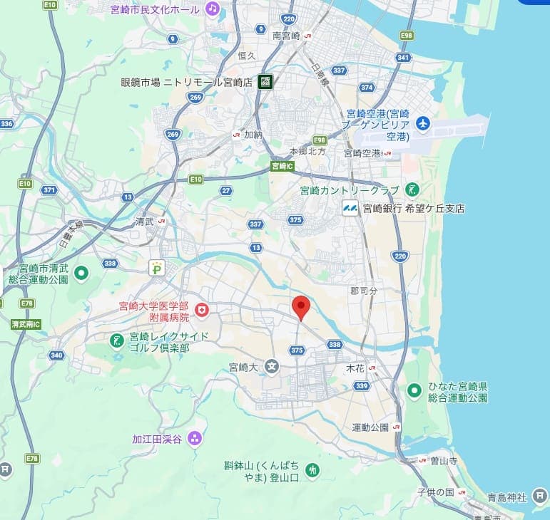 木花のむら総合診療所 開院予定地周辺の地図(宮崎市熊野)
